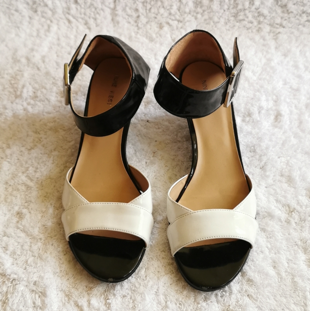 Parista 2 tones Wedge, 8.5, Black & White